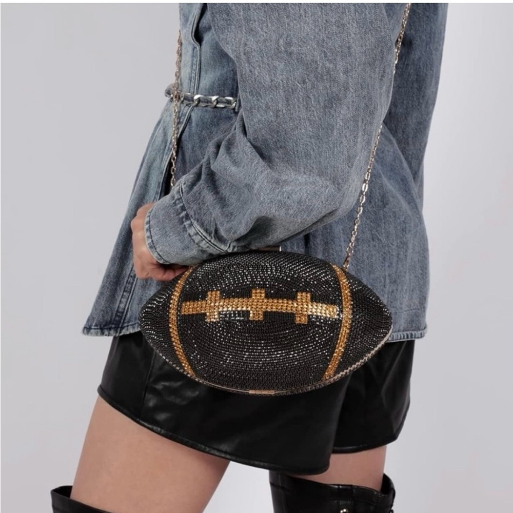 Black and Gold Football Clutch